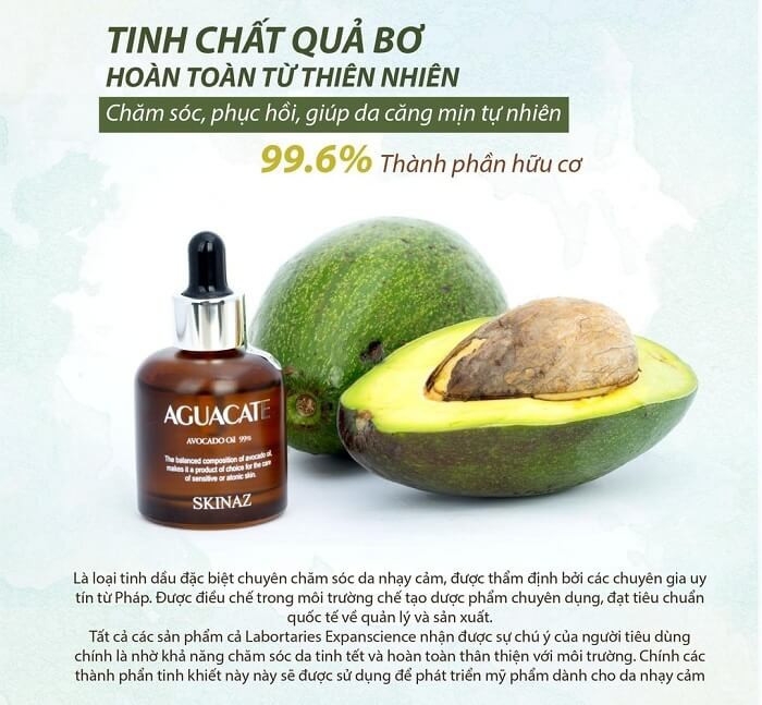 TINH CHẤT BƠ 99,6% DƯỠNG DA CAO CẤP AGUACATE SKINAZ - “NỮ HOÀNG DƯỠNG DA TẠI HÀN QUỐC”