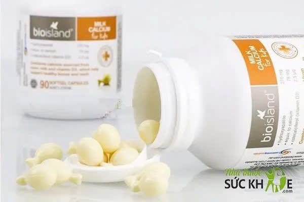 Canxi Milk calcium Bio Island Úc - sữa bò non cho bé, 90 viên