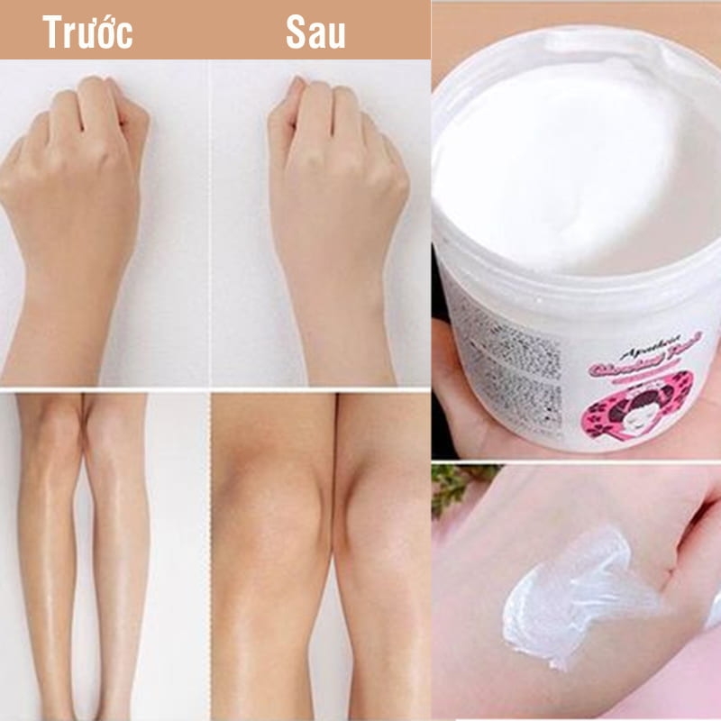 Trắng da Kem ủ trắng da toàn thân cô gái Nhật Apatheia Glowing Pack 500g