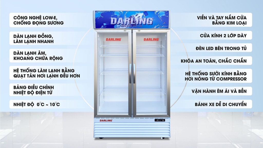 TỦ MÁT 2 CÁNH DARLING 630L DL-7000A2