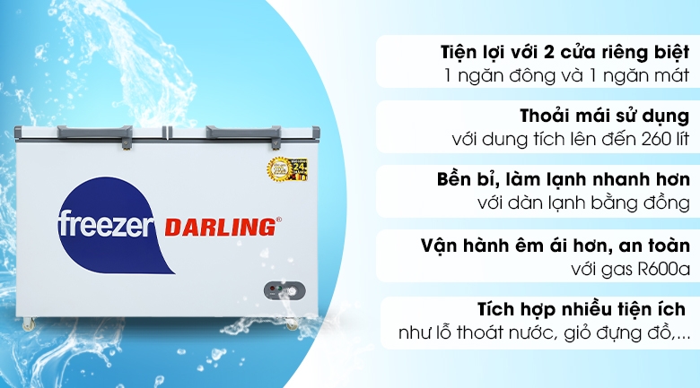 Tủ Đông Mát 2 Ngăn Darling DMF-4999W2