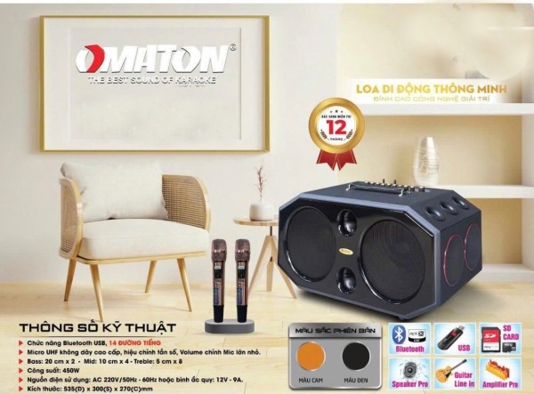 Loa Di Động Xách Tay OMATON SK - 8900LUXURY