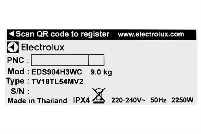 Máy sấy quần áo Electrolux UltimateCare 9Kg EDS904H3WC (Sấy thông hơi)