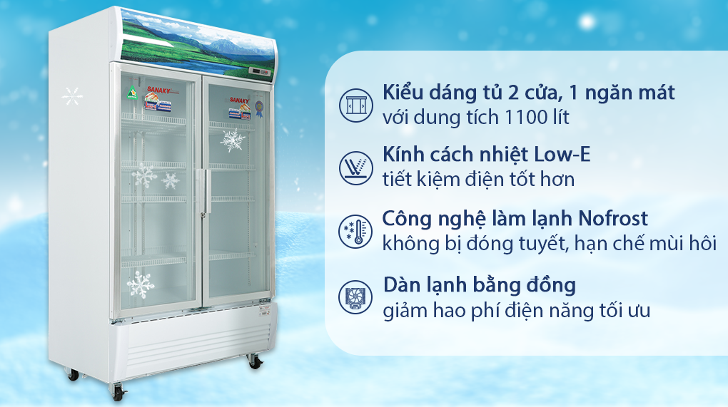 Tủ mát Sanaky 1100 lít VH-1209HP