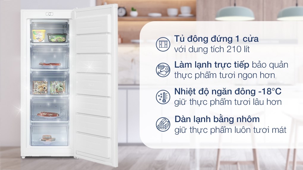 Tủ đông đứng Alaska IF-21 (210 Lít)