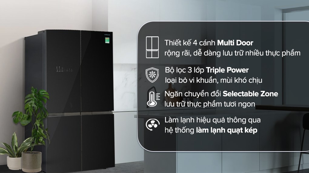 Tủ lạnh Hitachi inverter R-WB640VGV0 GBK (569 lít)