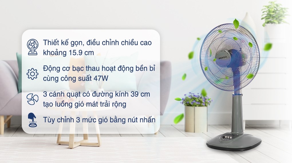 Quạt lửng Senko 3 cánh L1638 (47W)