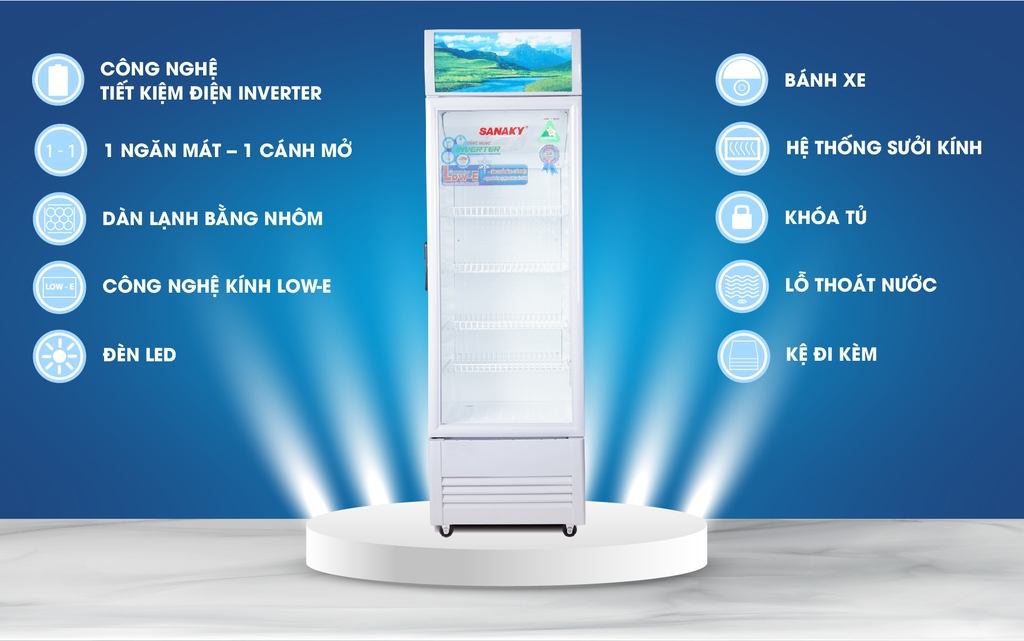 Tủ Mát Sanaky Inverter 200 Lít VH-258K3L