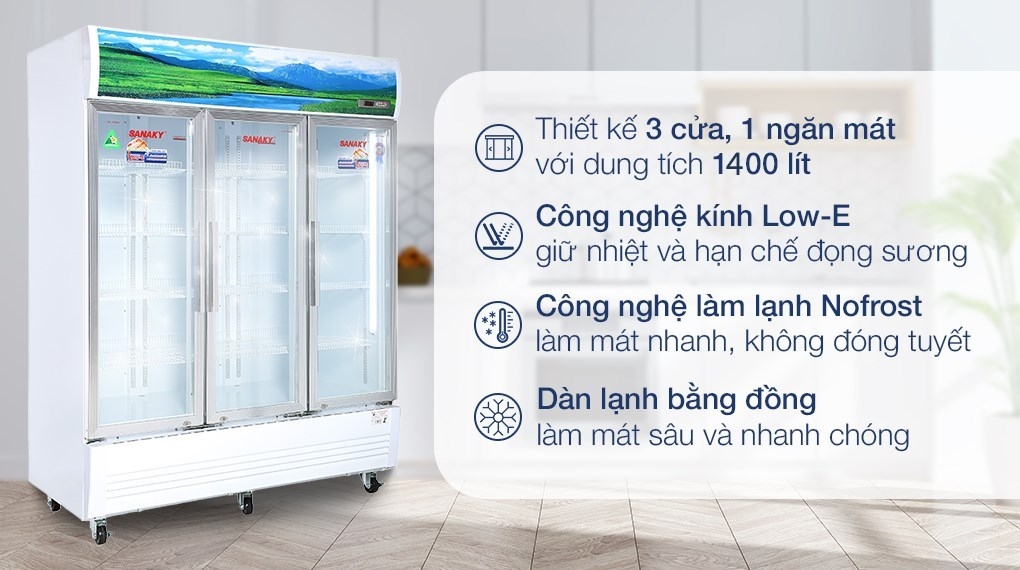 Tủ mát Sanaky 1400 lít VH-1520HP