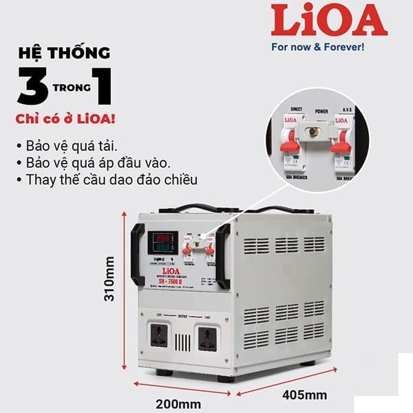 Ổn Áp LiOA 7.5KVA Dải 150V SH-7500II