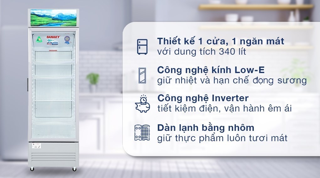 Tủ mát Inverter Sanaky 340L VH-408K3L