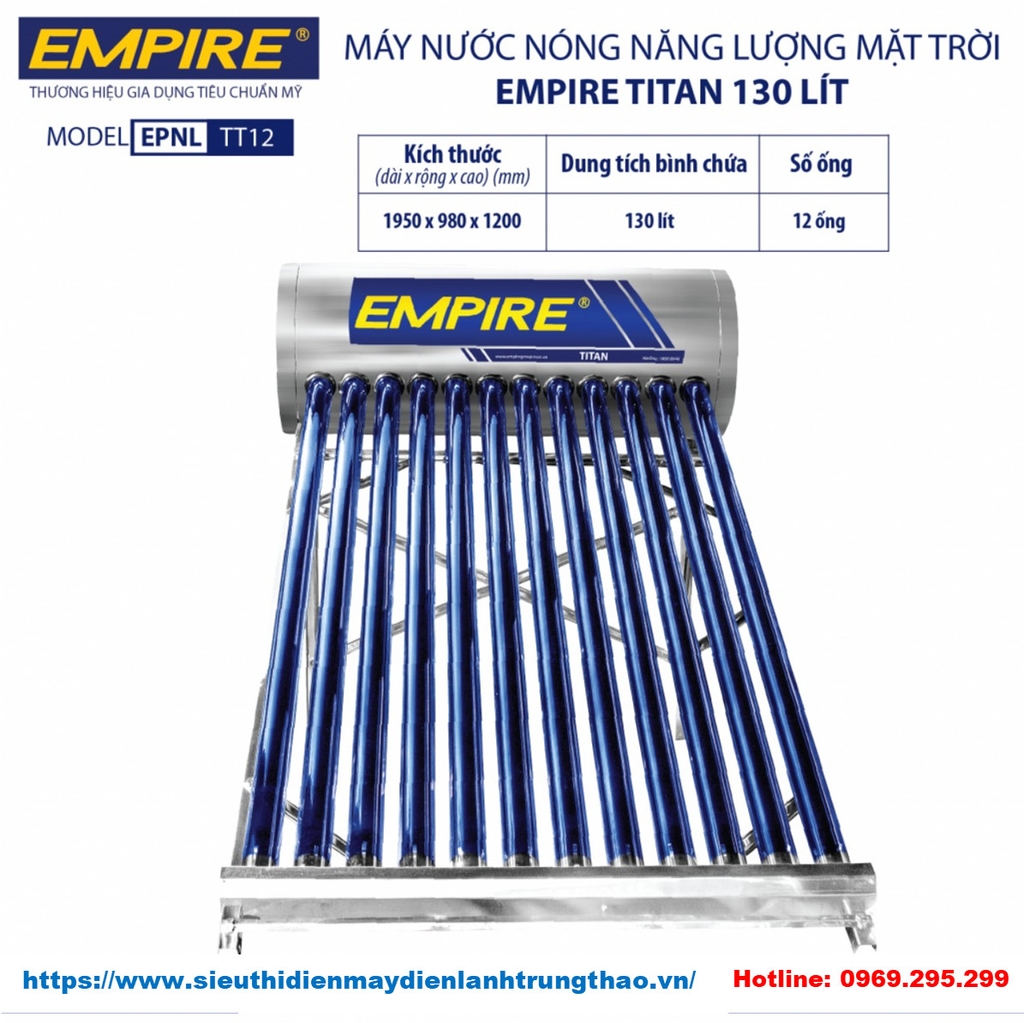 Máy năng lượng mặt trời EMPIRE 130 lít - TT1213