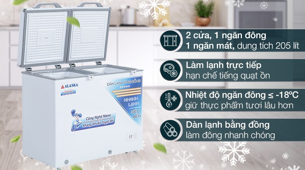 Tủ Đông/Mát Alaska 205 lít BCD-3068C