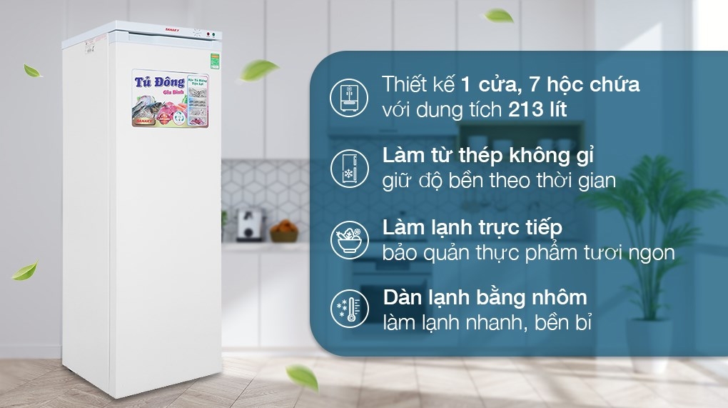 Tủ đông đứng Sanaky 213 lít VH-230VD