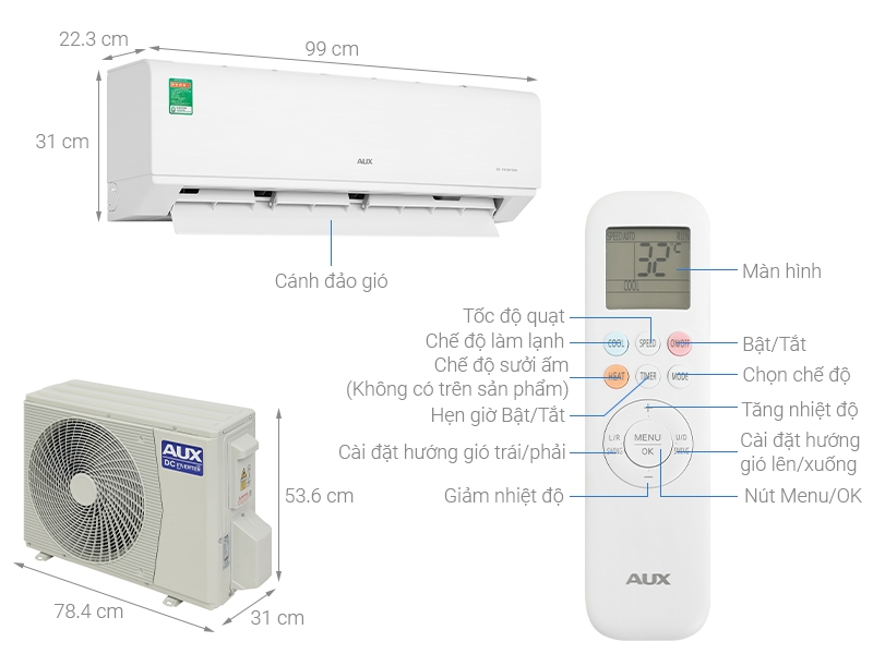 Máy lạnh Aux Inverter 2 HP AW18CAA4DI-5VN