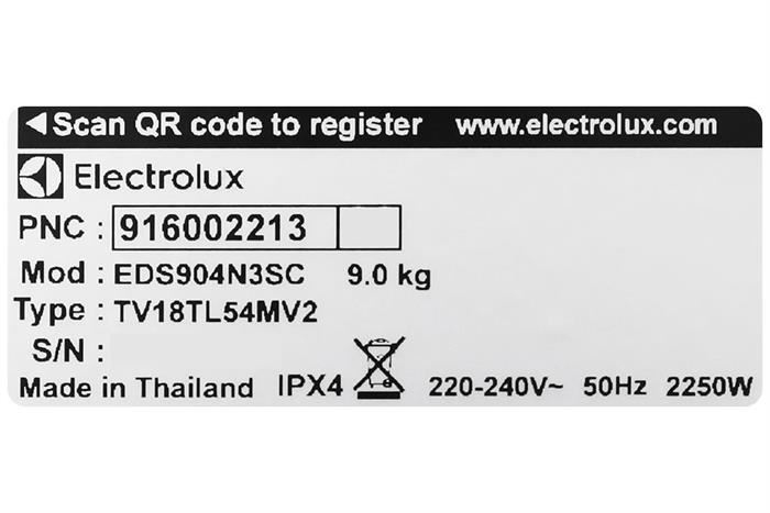 Máy sấy quần áo Electrolux UltimateCare 9Kg EDS904N3SC (Sấy thông hơi)