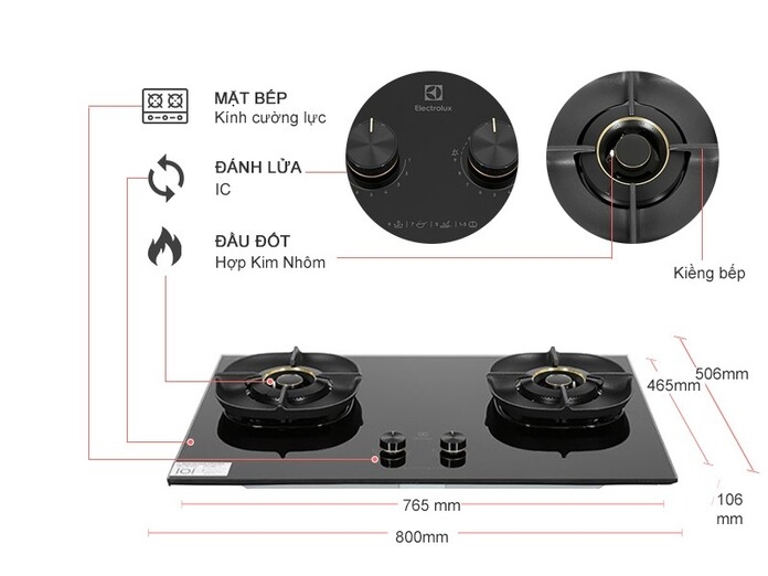 Bếp gas âm Electrolux EHG8250BC