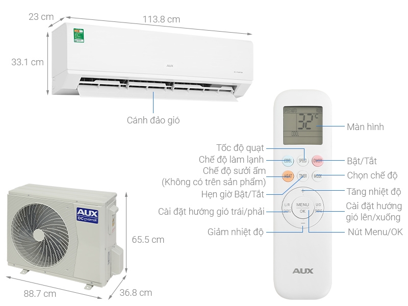Máy lạnh Aux Inverter 2.5 HP AW24CAA4DI-3VN