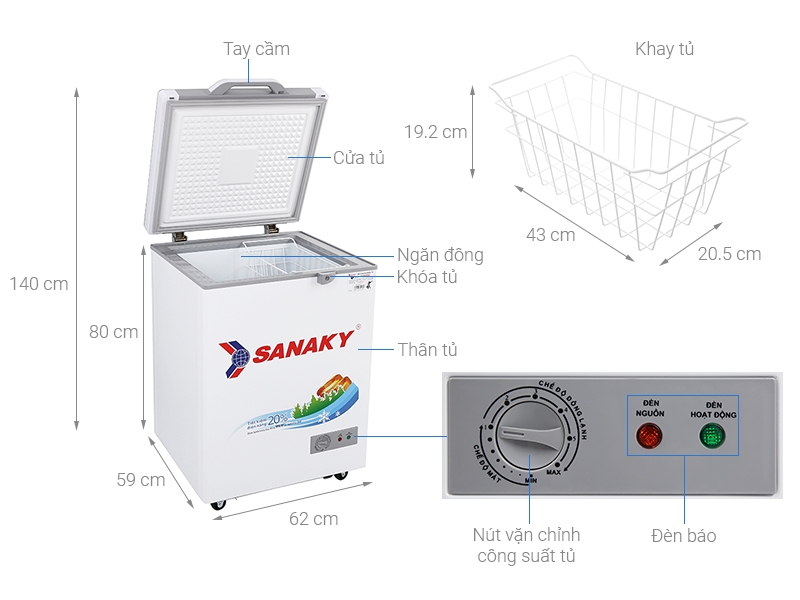 Tủ đông Sanaky VH-1599HYK (100 lít)