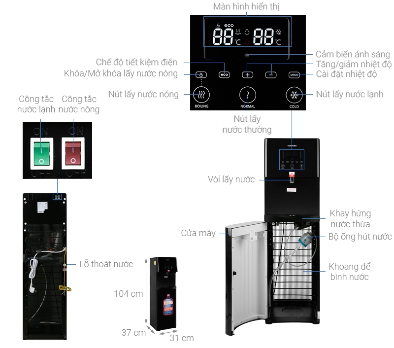 Máy nước nóng lạnh Toshiba RWF-W1830BV(K)