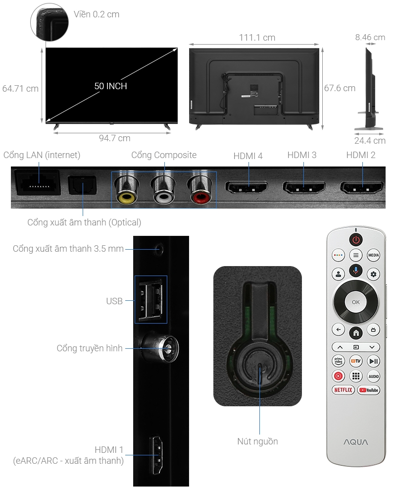 Android Tivi Aqua 4K 50 inch AQT50K800UG
