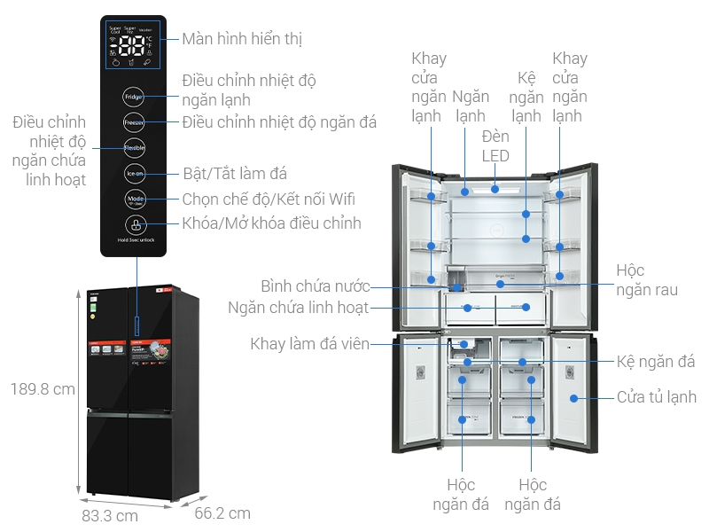 TỦ LẠNH THÔNG MINH TOSHIBA 515 Lít GR-RF665WIA-PGV(22)-XK