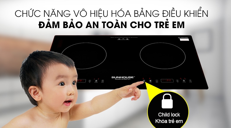 Bếp điện từ đôi Sunhouse SHB9101