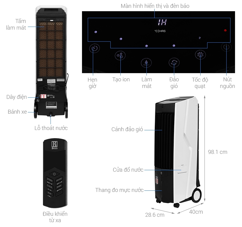 Quạt hơi nước Boss FEAB-110