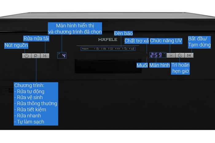 Máy rửa chén độc lập Hafele 14 bộ HDW-F601B