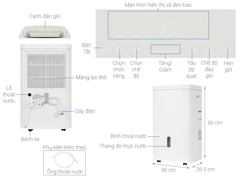 Máy hút ẩm Electrolux EDH10TRBW1