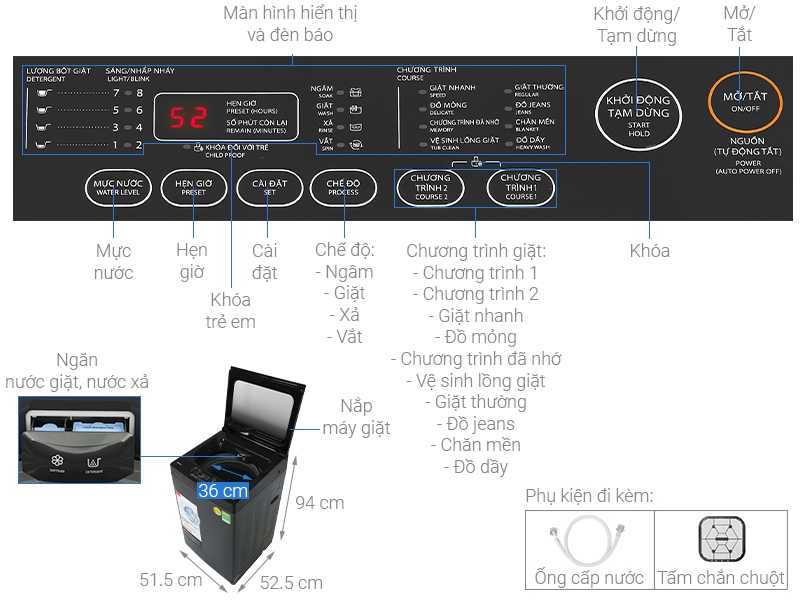 Máy giặt Toshiba 8Kg AW-M905BV(MK)
