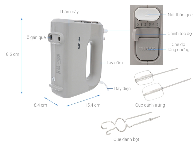 Máy đánh trứng Philips HR3705