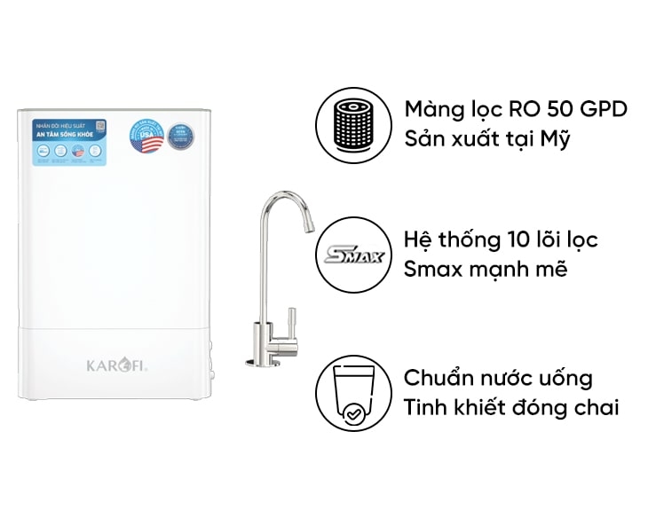 Máy lọc nước RO Karofi KAQ-U65