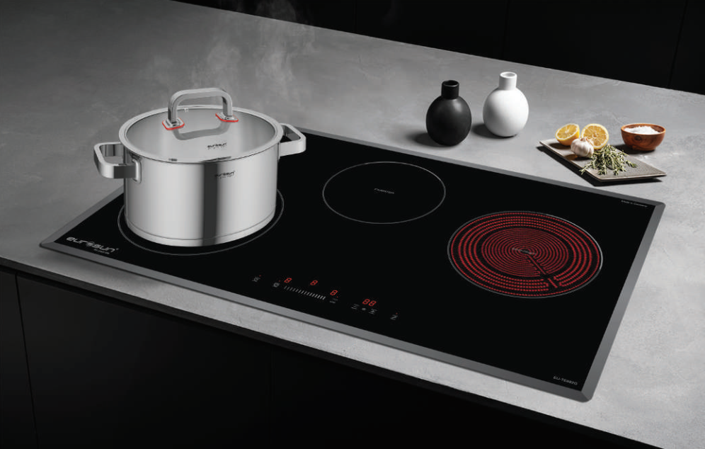 Bếp điện từ + hồng ngoại 3 vùng nấu Eurosun EU-TE882G