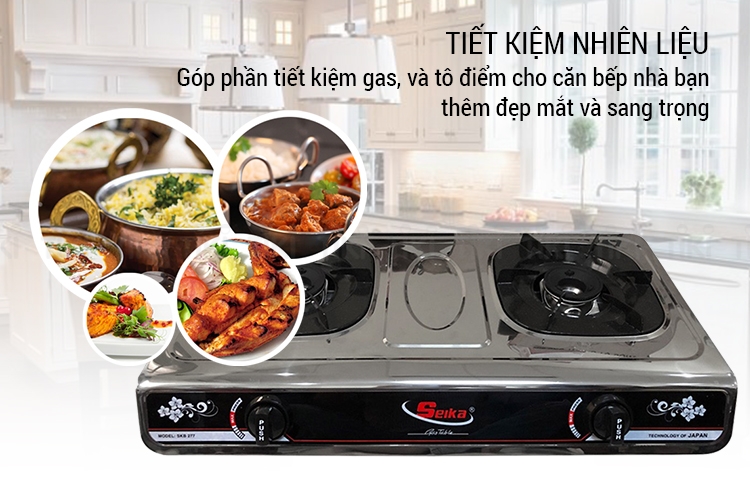 Bếp gas đôi Inox Seika SKB-277
