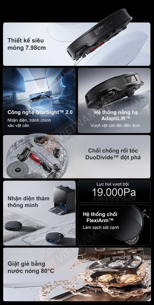 Robot hút bụi lau nhà Roborock Saros 10R