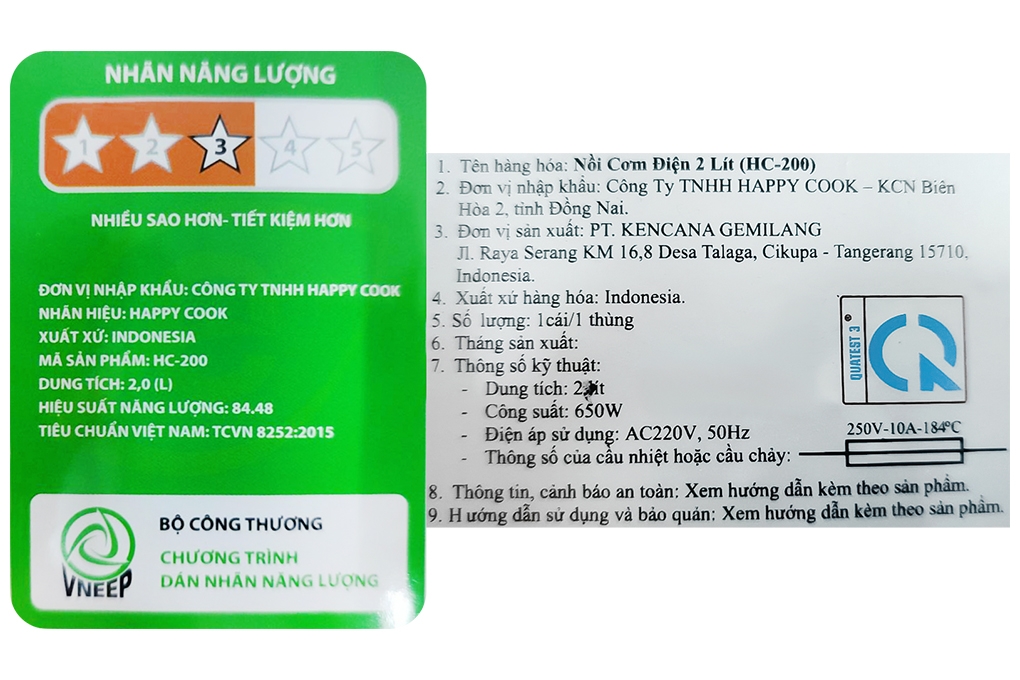 Nồi cơm điện Happycook HC-200 (2 lít)