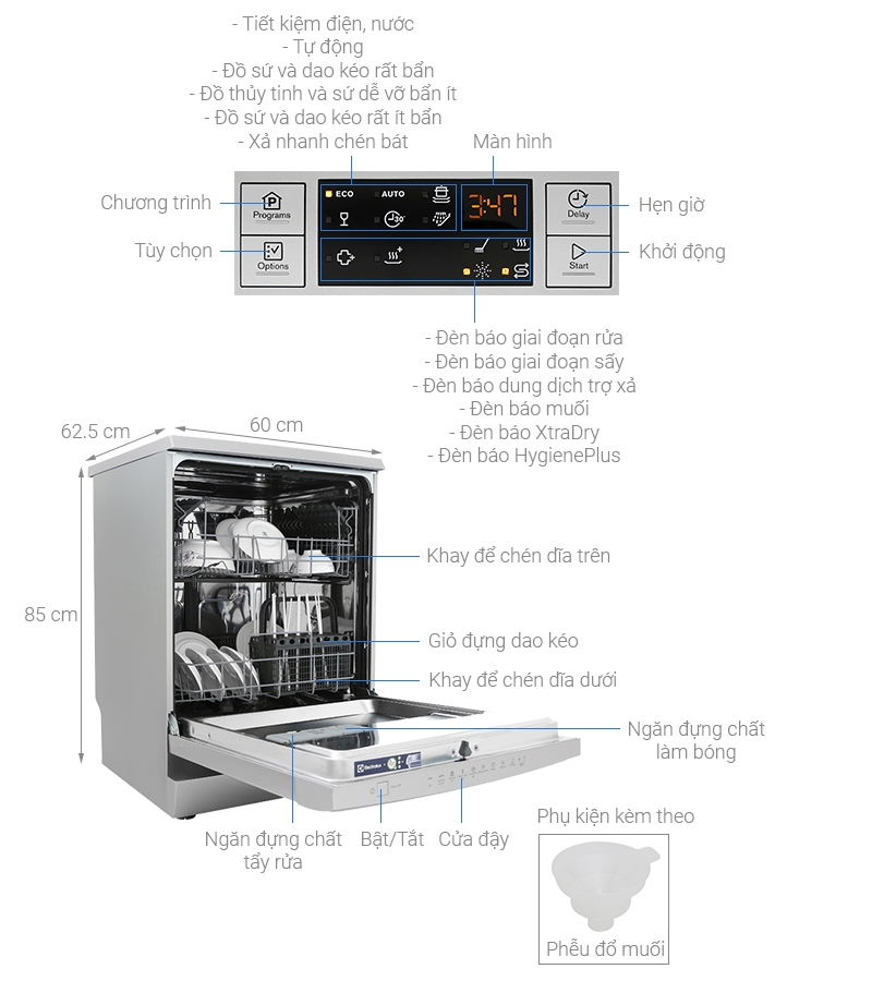 Máy rửa chén độc lập Electrolux ESF5512LOX