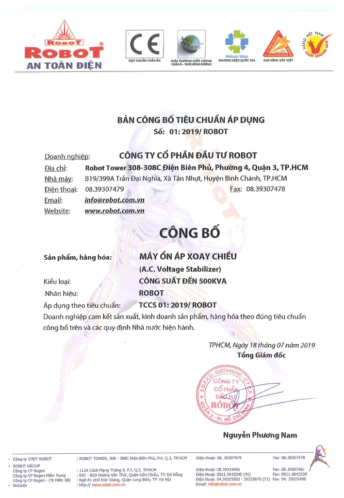 Ổn áp Robot 1 pha 5KVA 90