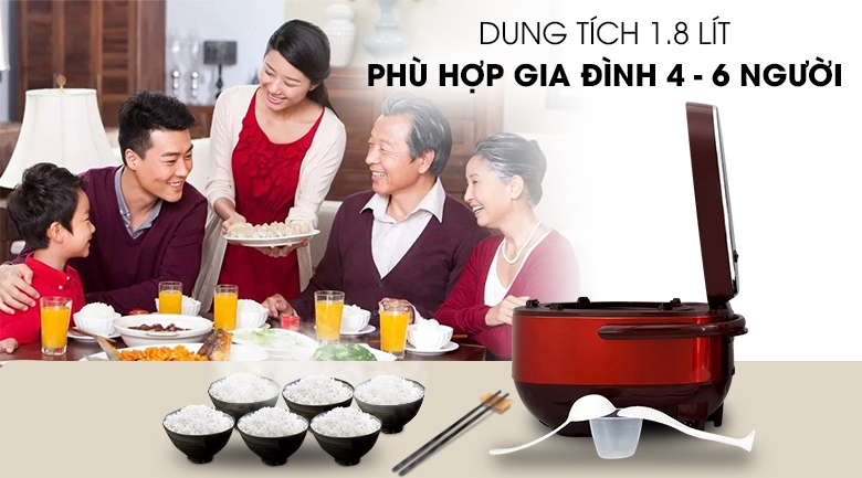 Nồi cơm cao tần Sharp KS-IH191V-RD (1.8 lít )