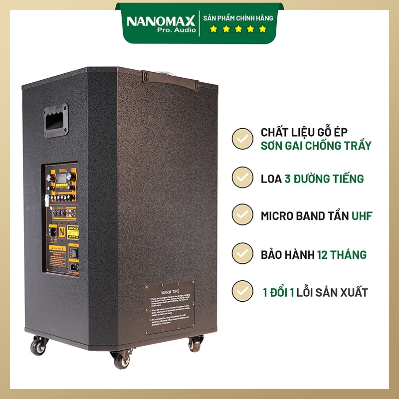 Loa kéo Nanomax SK-1801 (Bass 50cm/ 950W/ Karaoke/ Bluetooth)