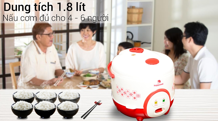 Nồi cơm nắp gài Happycook 1.8 lít HC-180A