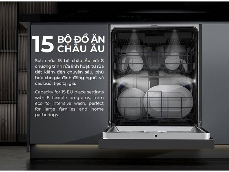 Máy rửa chén độc lập Hafele 15 bộ HDW-F6053S