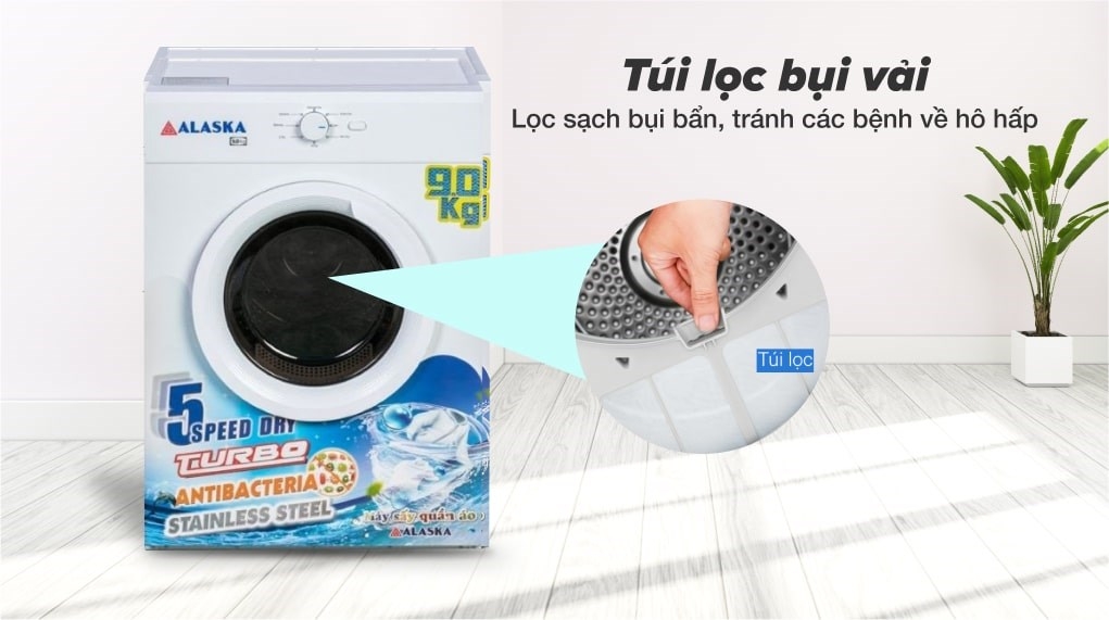 Máy sấy quần áo Alaska 9 kg S90 (Sấy thông hơi)