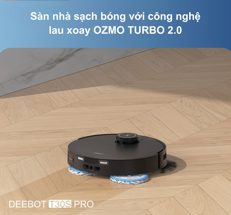 Robot hút bụi lau nhà Ecovacs DEEBOT T30S Pro New 2025 (Trắng/ Đen)