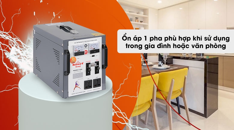 Ổn áp Robot 1 pha 3KVA 140 RENO