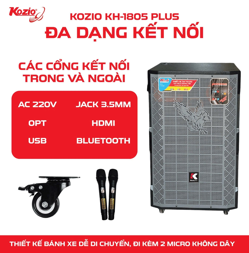 Loa di động 5 tấc đơn KOZIO KH-1805 PLUS
