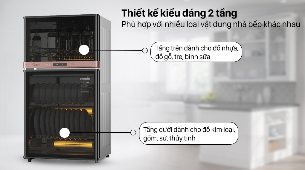 Tủ sấy chén Tiệt trùng Midea MXV-ZLP80XC65-R