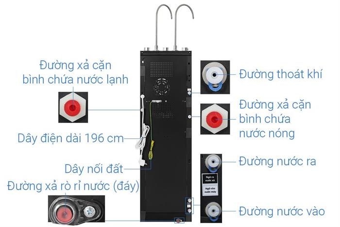Máy lọc nước RO nóng nguội lạnh Hydrogen 10 lõi Toshiba TWP-WA2SVN(K)