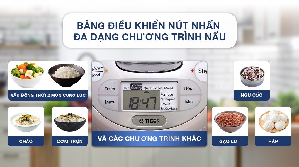 Nồi cơm điện tử Tiger 1 lít JAX-S10W
